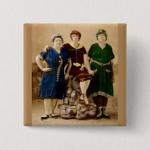 circa 1910 Atlantic City bathing beauties RPPC Button