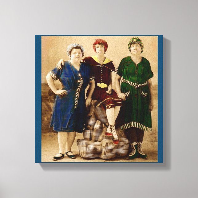 circa 1910 Atlantic City bathing beauties RPPC Canvas Print (Front)