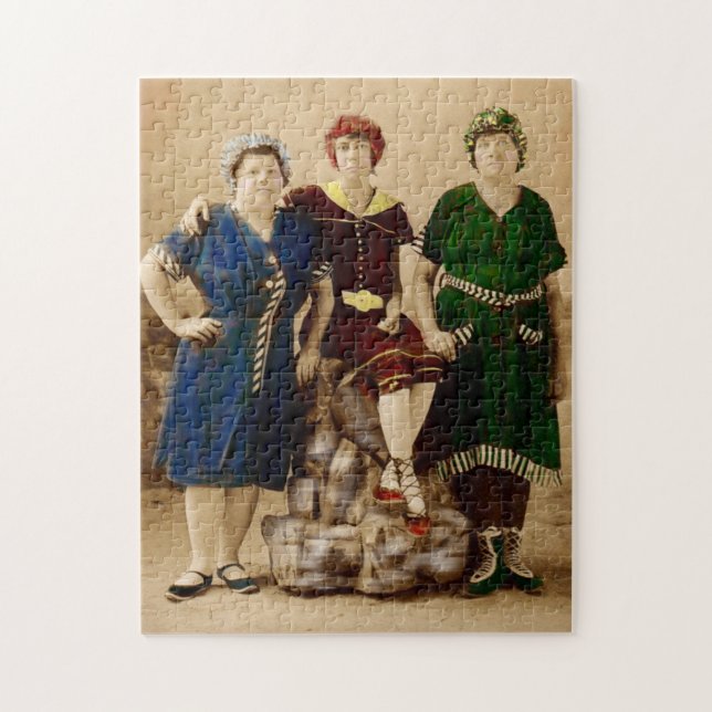 circa 1910 Atlantic City bathing beauties RPPC Jigsaw Puzzle (Vertical)