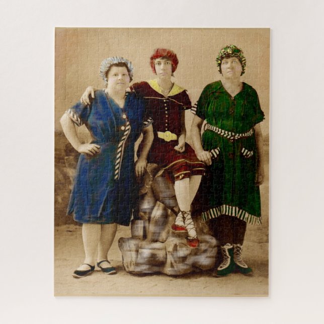 circa 1910 Atlantic City bathing beauties RPPC Jigsaw Puzzle (Vertical)