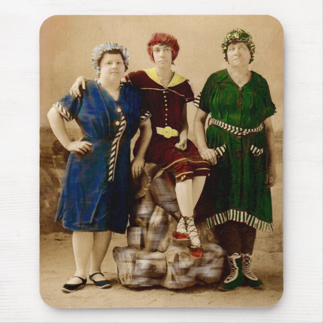 circa 1910 Atlantic City bathing beauties RPPC Mouse Pad (Front)