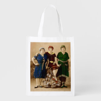 circa 1910 Atlantic City bathing beauties RPPC Reusable Grocery Bag