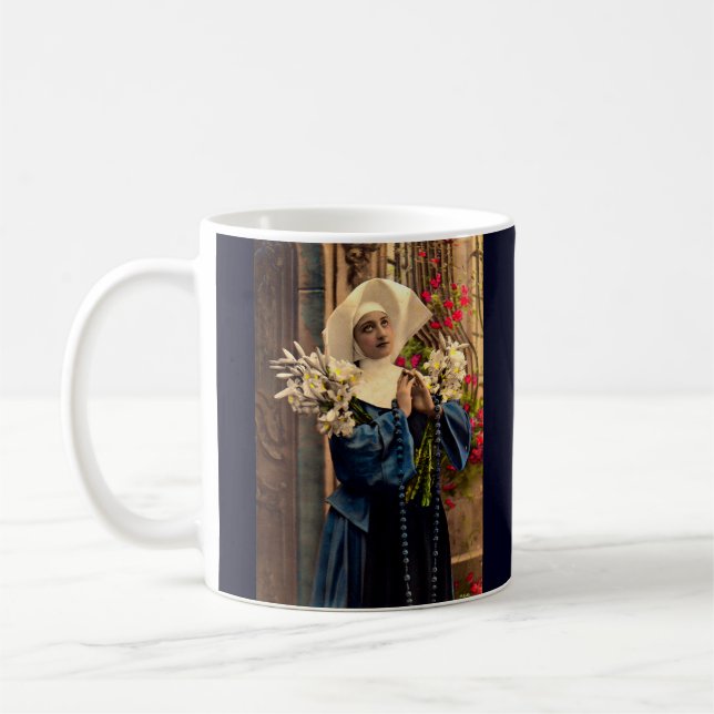 circa 1910 blue nun coffee mug (Left)