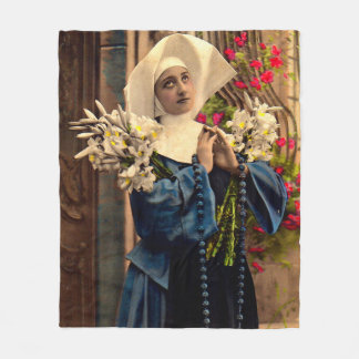 circa 1910 blue nun fleece blanket
