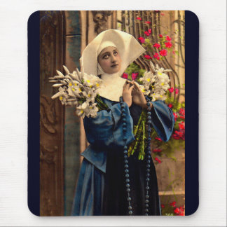 circa 1910 blue nun mouse pad