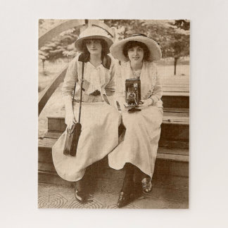 circa 1910 camera girls jigsaw puzzle