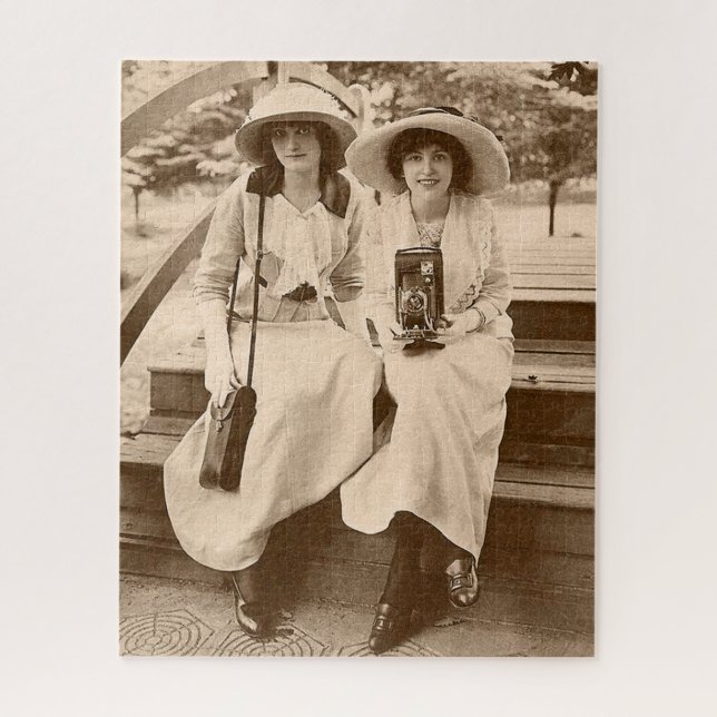 circa 1910 camera girls jigsaw puzzle (Vertical)
