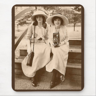 circa 1910 camera girls mouse pad