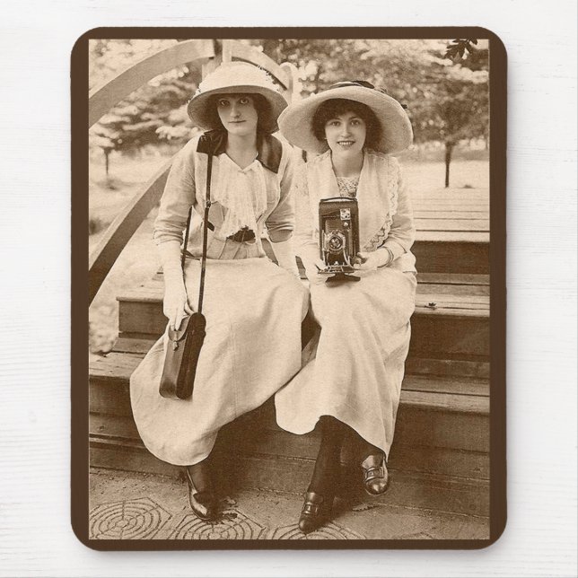 circa 1910 camera girls mouse pad (Front)