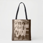 circa 1910 camera girls print tote bag (Front)