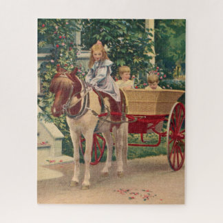circa 1910 children and horse-drawn cart jigsaw puzzle