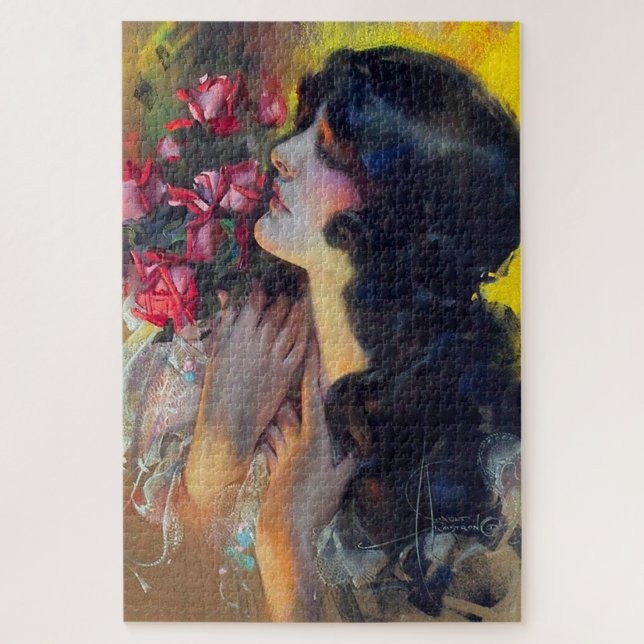 circa 1910 dream of roses jigsaw puzzle (Vertical)
