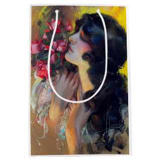 circa 1910 dream of roses medium gift bag