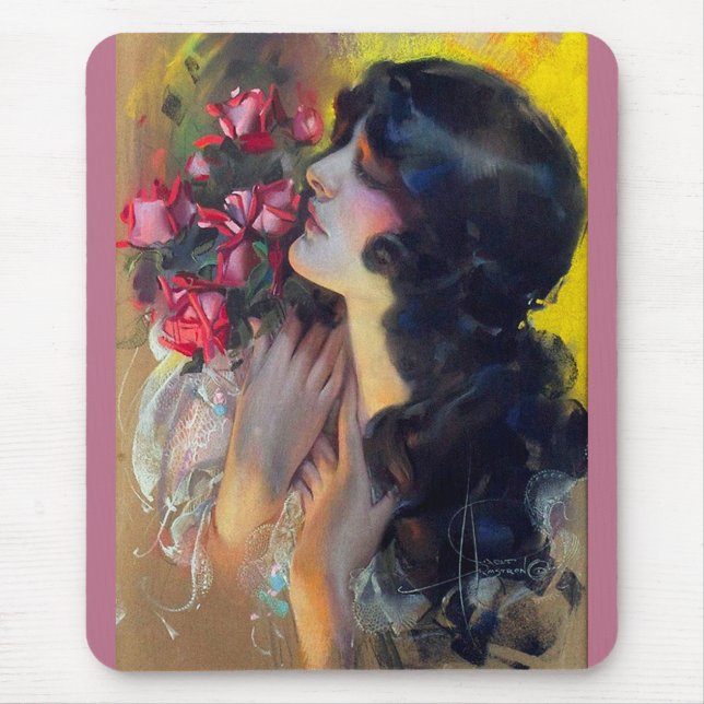 circa 1910 dream of roses mouse pad (Front)