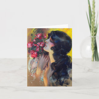 circa 1910 dream of roses note card