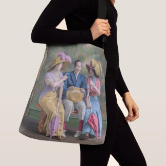 circa 1910 vaudeville performers print crossbody bag