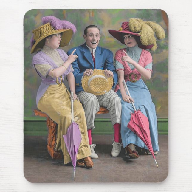 circa 1910 vaudeville performers print mouse pad (Front)