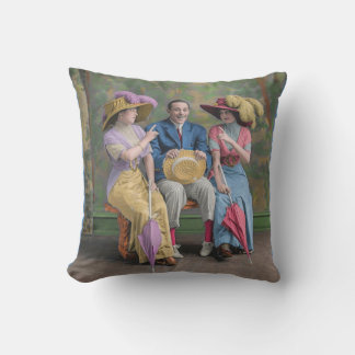 circa 1910 vaudeville performers print throw pillow