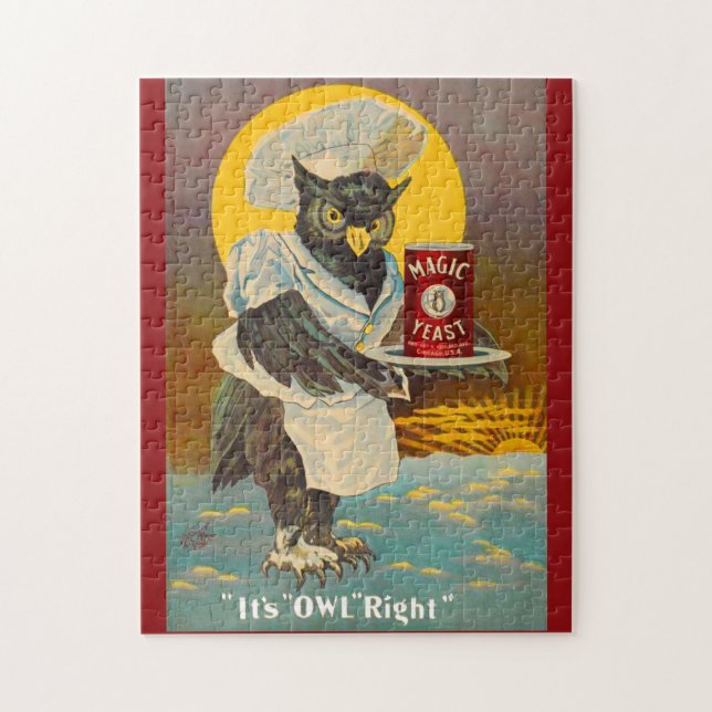 circa 1912 Magic Yeast owl ad print Jigsaw Puzzle (Vertical)