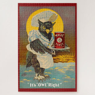 circa 1912 Magic Yeast owl ad print Jigsaw Puzzle