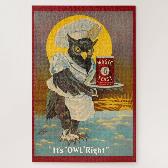 circa 1912 Magic Yeast owl ad print Jigsaw Puzzle (Vertical)