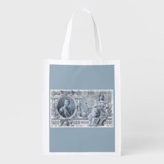 circa 1912 Tsarist Russia 500 ruble bill Grocery Bag