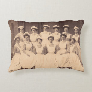 circa 1914 nursing school graduates accent pillow