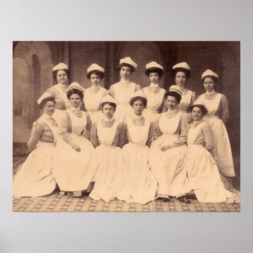 circa 1914 nursing school graduates poster