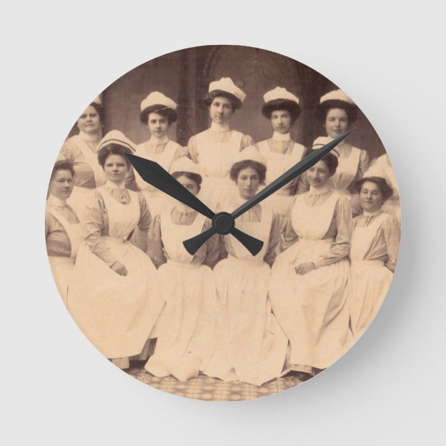 circa 1914 nursing school graduates round clock (Front)
