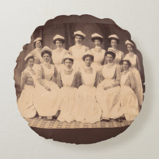 circa 1914 nursing school graduates round pillow