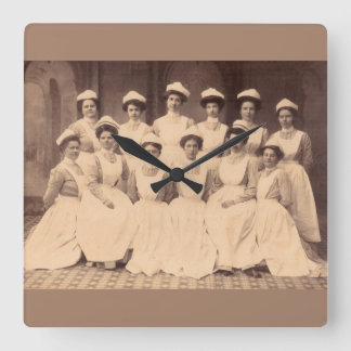 circa 1914 nursing school graduates square wall clock