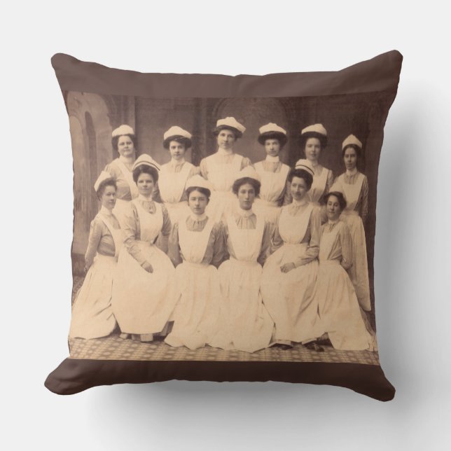 circa 1914 nursing school graduates throw pillow (Front)