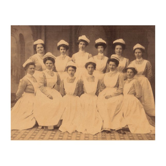 circa 1914 nursing school graduates wood wall art (Front)