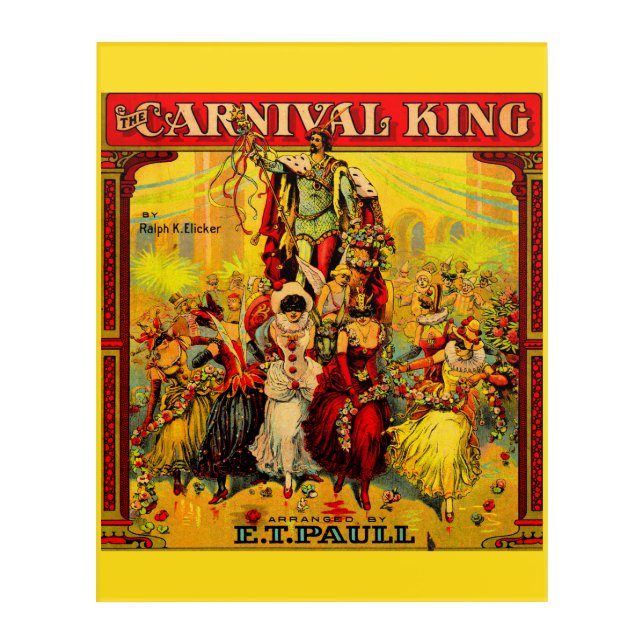 circa 1915 sheet music The Carnival King Acrylic Print (Front)