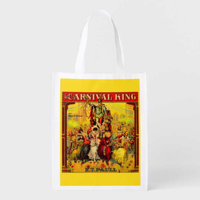 circa 1915 sheet music The Carnival King print Grocery Bag (Front)