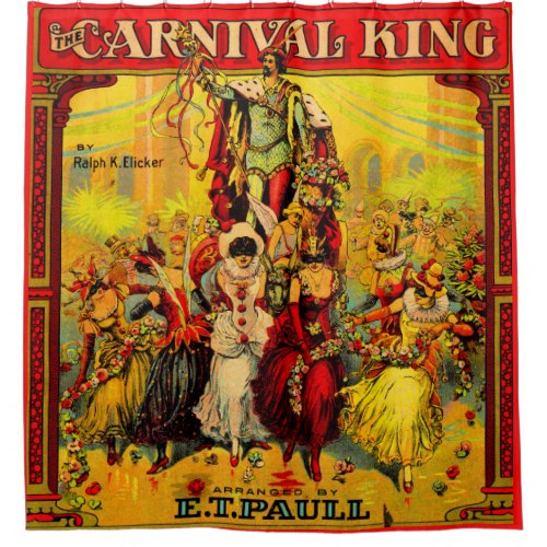 circa 1915 sheet music The Carnival King Shower Curtain