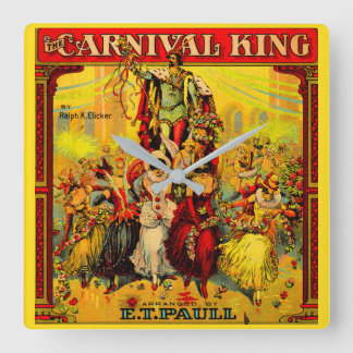 circa 1915 sheet music The Carnival King Square Wall Clock