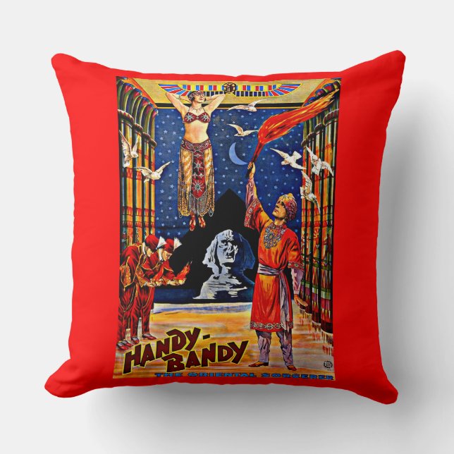 circa 1920 Handy-Bandy magician poster print Throw Pillow (Front)