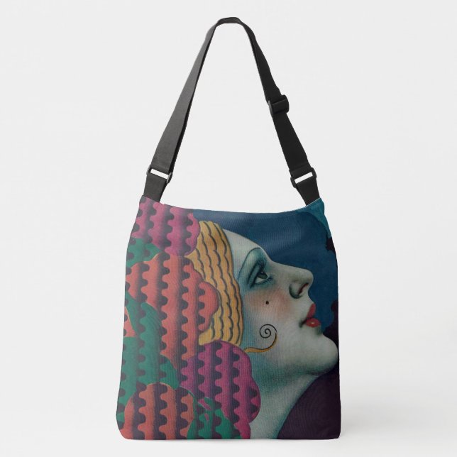circa 1930 art deco woman crossbody bag (Front)
