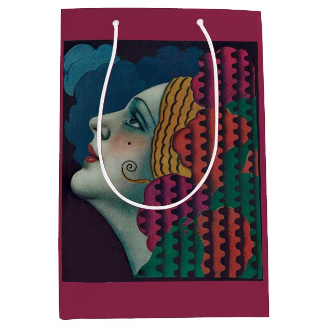 circa 1930 art deco woman print medium gift bag (Front)