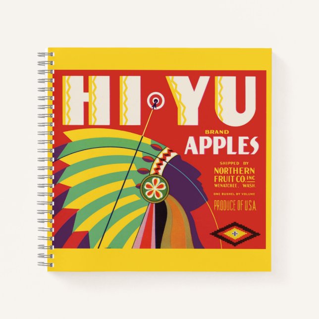 circa 1930 Hi Yu Apples crate label Notebook (Front)
