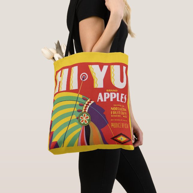 circa 1930 Hi Yu Apples crate label print Tote Bag (Close Up)