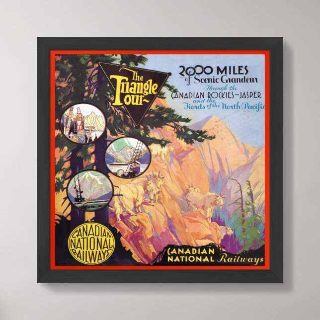 CIRCA 1930 RAILWAY POSTER HOME DECOR (Framed Front)