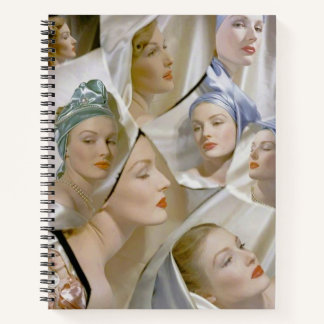 circa 1940 beautiful women print notebook