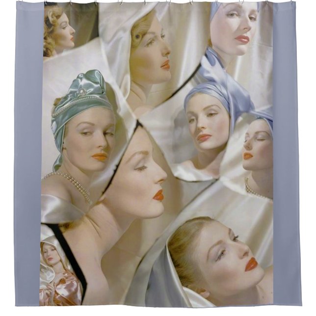 circa 1940 beautiful women print shower curtain (Front)
