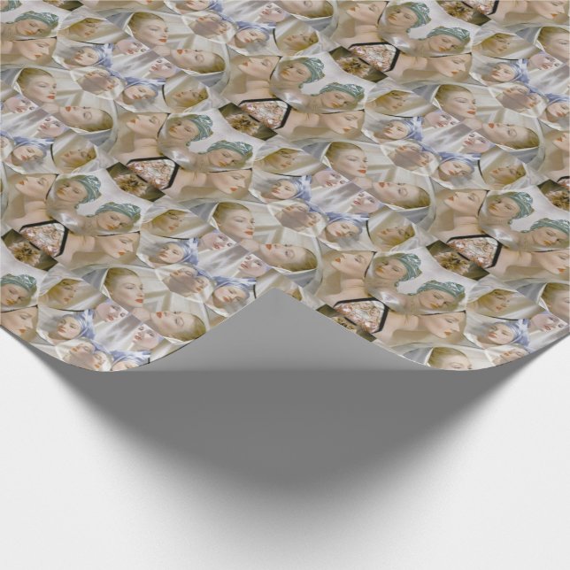 circa 1940 beautiful women print wrapping paper (Corner)