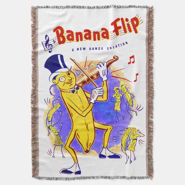 circa 1950 Banana Flip sheet music cover Throw Blanket (Front Vertical)