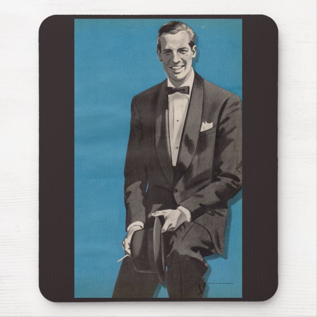 circa 1950 handsome man wearing tuxedo mouse pad (Front)