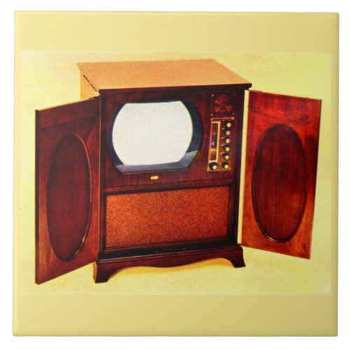 circa 1950 television set no 1 ceramic tile