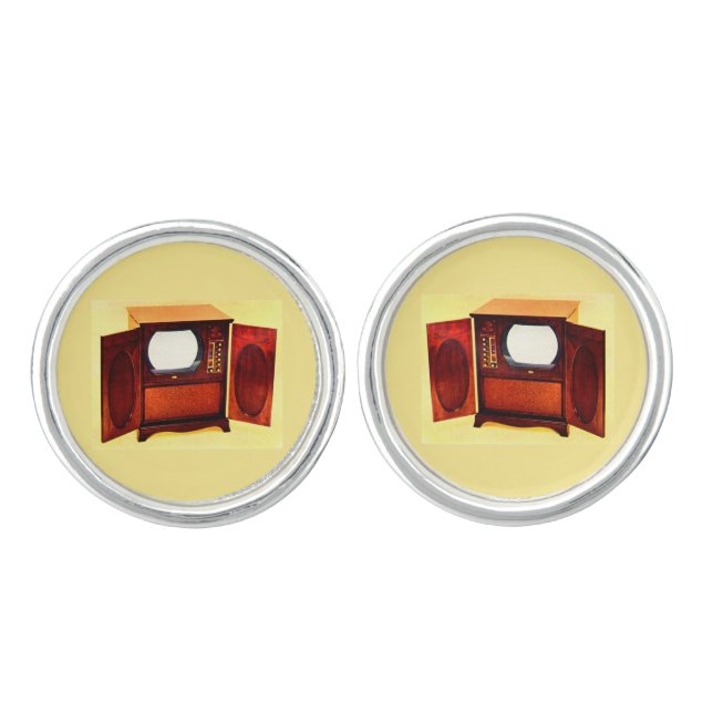 circa 1950 television set no. 1 cufflinks (Front)